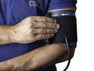 A person having a blood pressure test